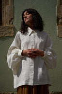 BUTTERFLY LINEN SHIRT WITH HAND-SEWN DETAILS