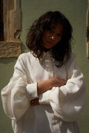 BUTTERFLY LINEN SHIRT WITH HAND-SEWN DETAILS